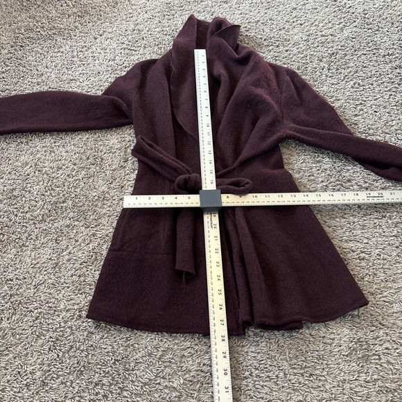 VINTAGE Rosie Neira for Anthropologie 100% Wool Wrap Jacket Purple Medium Petite - Picture 6 of 8